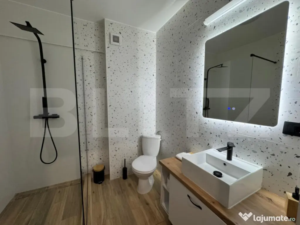 Apartament o camera, LUX, 45 mp, parcare subterană, zona M?