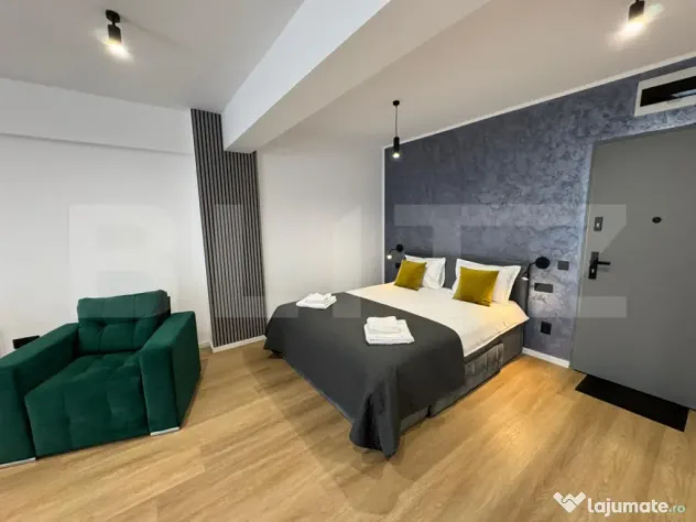 Apartament o camera, LUX, 45 mp, parcare subterană, zona M?