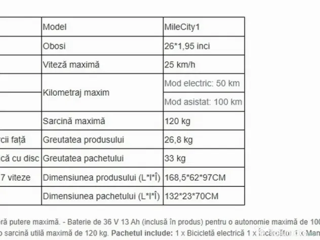 Bicicleta Electrica asistata si cu acceleratie