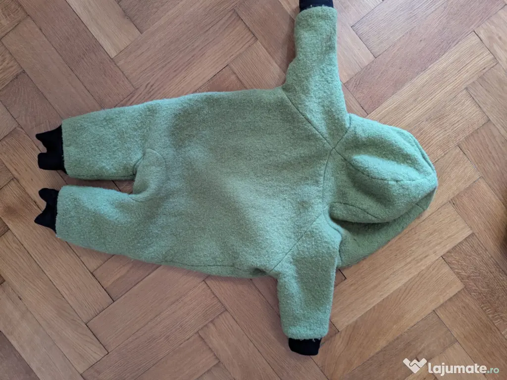 Salopeta dublata din lana fiarta, Olive Green