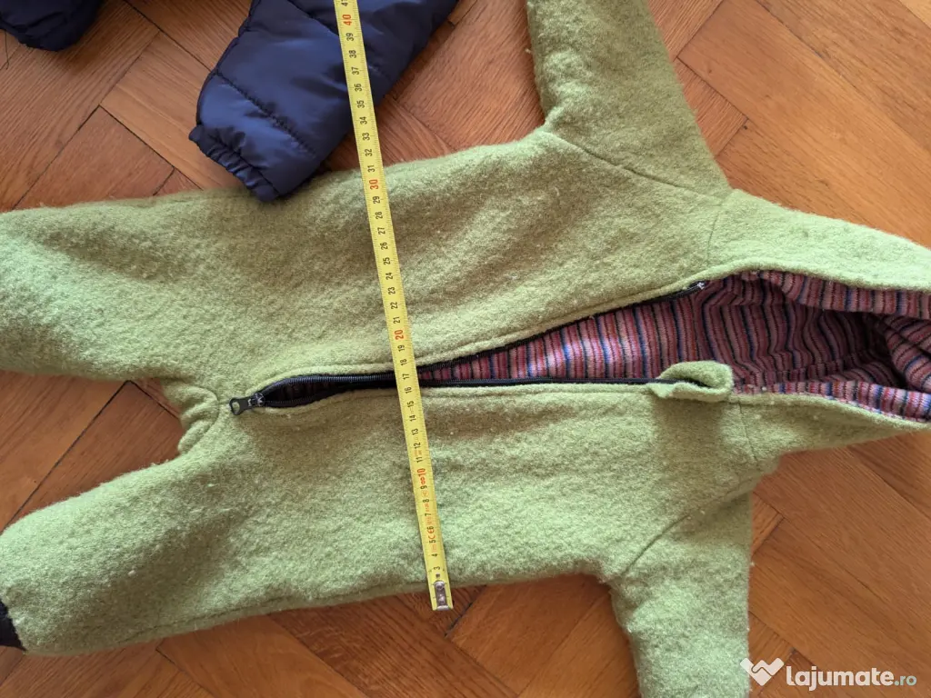 Salopeta dublata din lana fiarta, Olive Green