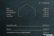 Apartament cu 2 camere in imobil nou, terasa 13 mp, Mărăș 