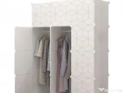Dulap modular depozitare/Garderoba haine, alb 