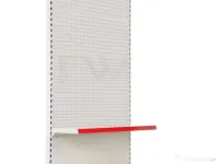 Raft cu Spate Perforat 225x95 cm – Bază 50 cm + Polita 40 cm, alb-rosu 