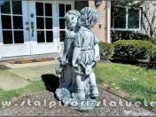 Statuetă copil și fetiță, gri antichizat, model S101. 