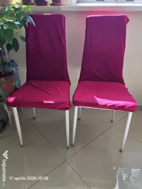 set 4 scaune tapițate bucatarie cu huse rosii 