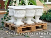 Vază vița-de-vie, alb marmorat, model V4. 