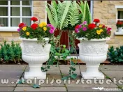 Vază vița-de-vie, alb marmorat, model V4. 