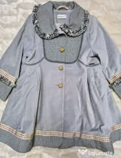 Set Palton Elegant cu buzunare & Beretă fata NOU Brand Anason 110cm 4-5 ani 