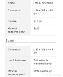 Fotoliu extensibil Andres Mobexpert