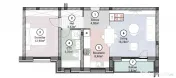 Apartament cu 2 camere 62 mp utili 