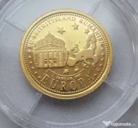 Moneda aur Aderarea Romaniei la UE din 2007 cu Certificat 1.23 grame 