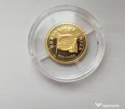 Moneda aur Aderarea Romaniei la UE din 2007 cu Certificat 1.23 grame 