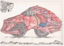 Tablou in creion - Autovehicul egiptean#6