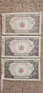 3 Bancnote 10.000 lei puse in circulatie in perioada 1945,1946
