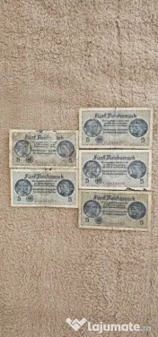 10 bancnote 5 Reichmark,fara data,perioada 1939-1944 