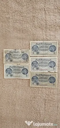 10 bancnote 5 Reichmark,fara data,perioada 1939-1944