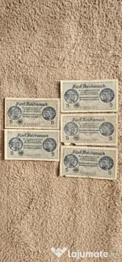 10 bancnote 5 Reichmark,fara data,perioada 1939-1944 