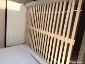 Pat din lemn masiv cu saltea 140x200 