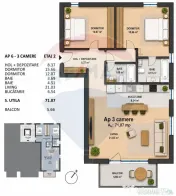 Apartament cu 3 camere de vânzare zonă semicentrală - ...