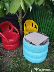 Mobilier gradina din anvelope uzate