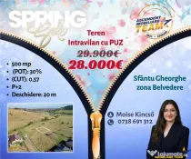Teren intravilan cu PUZ, 500 mp, zona Belvedere, Sfantu Gheo