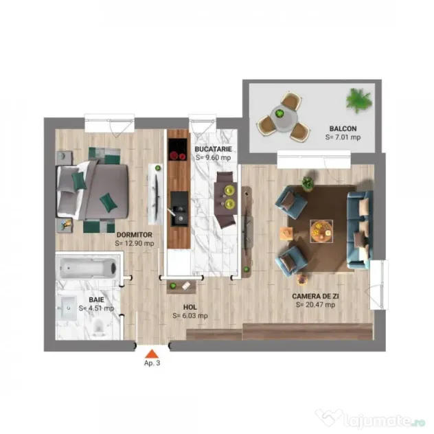 2 CAMERE Padurea BANEASA - bloc 2024 - Greenfield Baneasa,