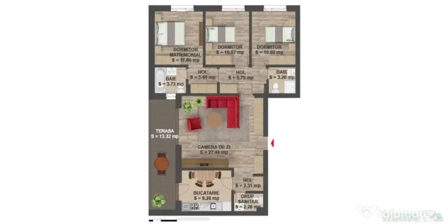 4 camere in Greenfield - Padurea Baneasa - bloc 2017 cu 2 lo