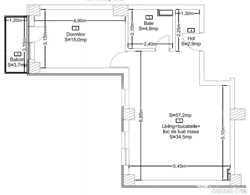 Apartament 2 camere, 57mp, bloc nou, zona Corneliu Coposu - Cluj-Napoca (Cluj)