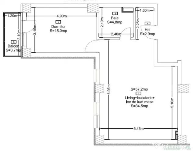 Apartament 2 camere, 57mp, bloc nou, zona Corneliu Coposu - Cluj-Napoca (Cluj)