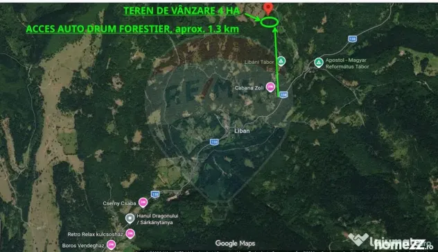 Vânzare teren extravilan, 4 ha pădure, zona turistică ...