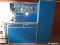 Mobilă tradițională veche din lemn, stil maramureșean – albastru de Săpânța