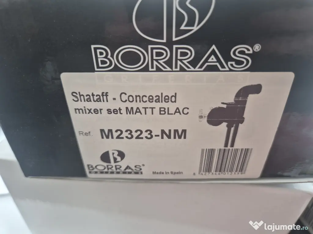 Dus igienic / Shattaf incastrat Borras M2323-NM – negru mat – NOU