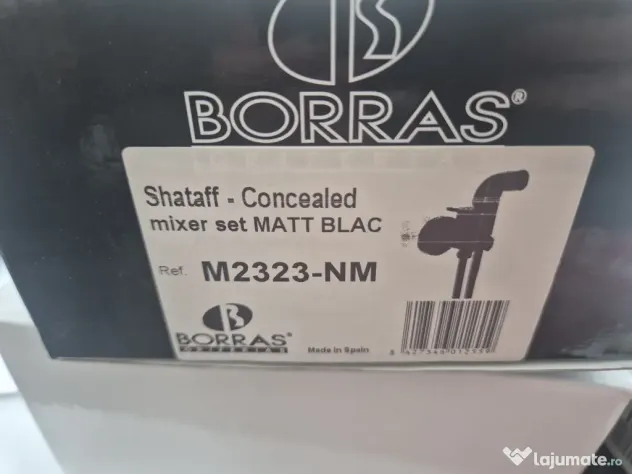 Dus igienic / Shattaf incastrat Borras M2323-NM – negru mat – NOU