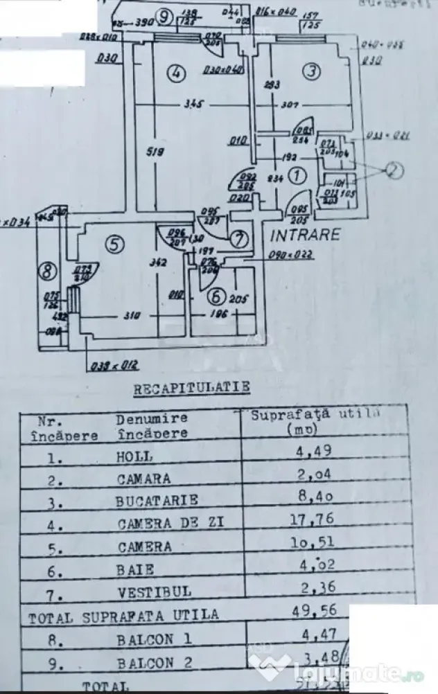 2 camere Moșilor, an 1982, metrou, 57 mp