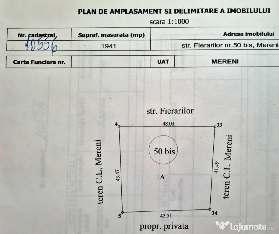 Persoana fizica vând Casa batraneasca si anexe– Mereni, CTA