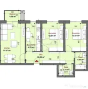 3 camere, 7/11, 85,38mp, 2 locuri parcare-Exigent Plaza-Faza 