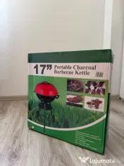 Gratar de gradina pe lemne, din otel, cu capac 
