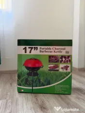 Gratar de gradina pe lemne, din otel, cu capac 