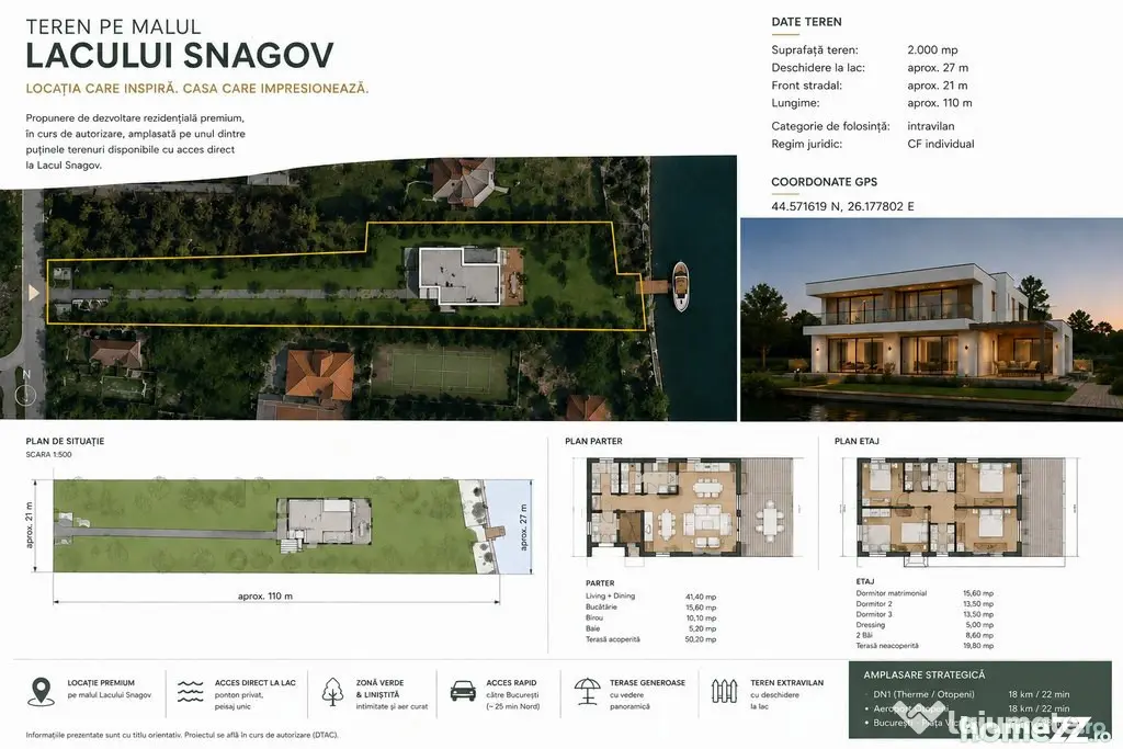 TEREN RAR PE LAC SNAGOV – 2.000 mp – PONTON + GARAJ B... - Izvorani (Bucuresti-Ilfov)