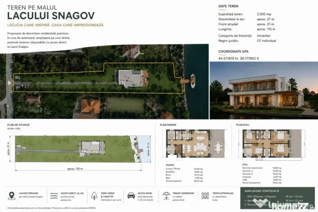 TEREN RAR PE LAC SNAGOV – 2.000 mp – PONTON + GARAJ B... - Izvorani (Bucuresti-Ilfov)