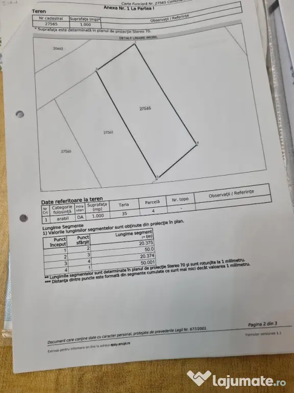 Vand teren Mariuta-Belciugatele-1000mp Intravilan-Direct Proprietar