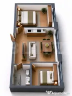Apartament cu C.F. 3 camere in bloc nou, Mărăști