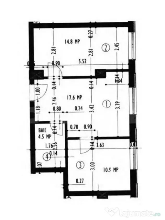Apartament cu C.F. 3 camere in bloc nou, Mărăști