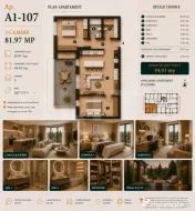 Apartament 3 camere,82 mp | Standarde nZEB |Ansamblu nou | B 
