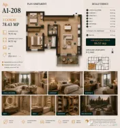 Apartament 3 camere,78 mp | Standarde nZEB |Ansamblu nou | B 