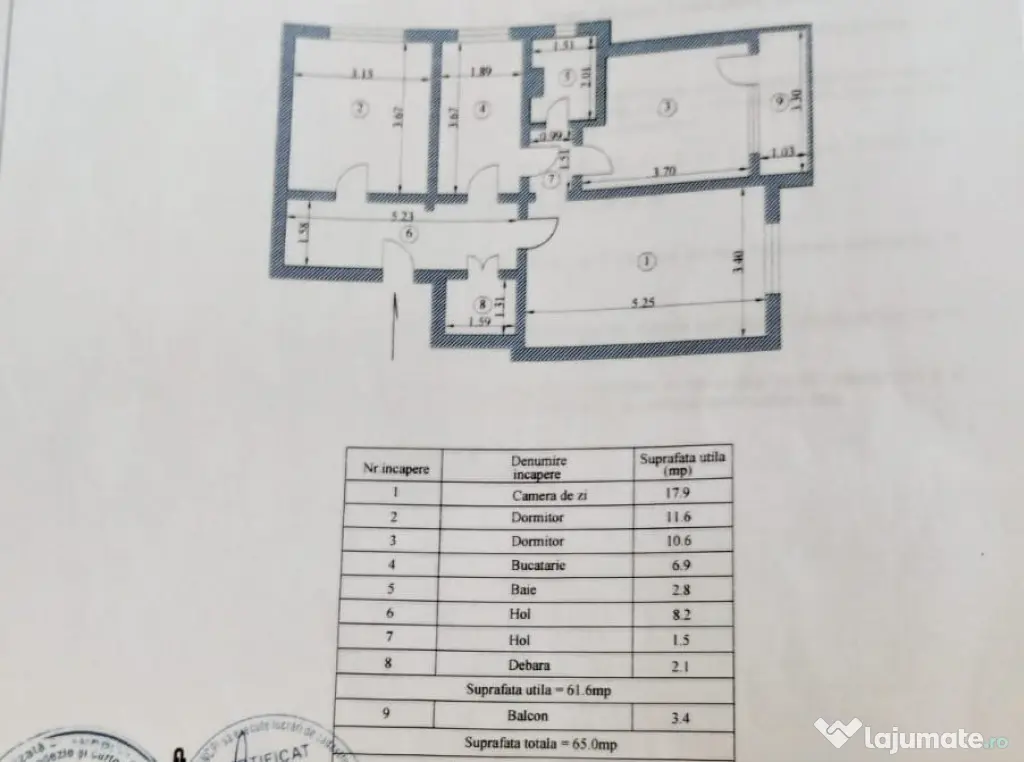 - ETAJ 1. Apartament 3 camere confort 1, zona Obor.
