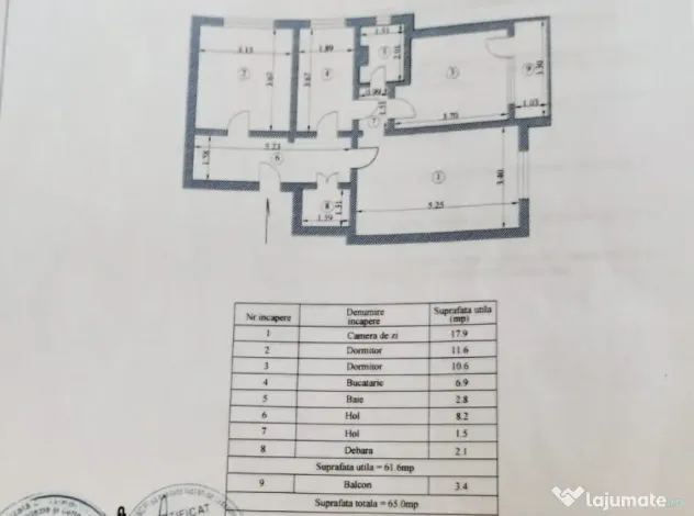 - ETAJ 1. Apartament 3 camere confort 1, zona Obor.