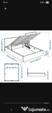 Pat Ikea 160x200 + saltea Jysk