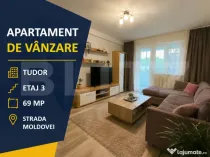 Apartament cu 3 camere de vânzare, 69 mp – Str. Moldovei,